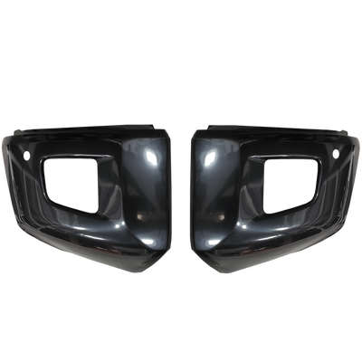 Gloss Black BumperShellz Front Bumper Overlays for 2014-2021 Toyota Tundra, Chrome Delete Kit, With Sensor Holes 