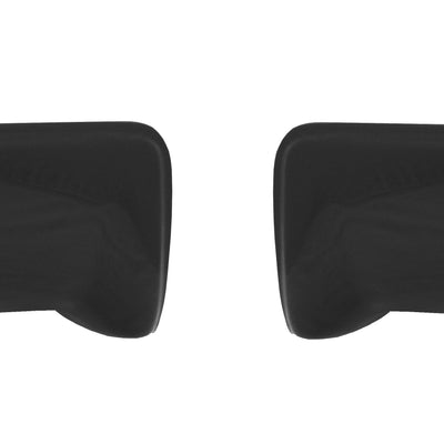 Gloss black rear BumperShellz chrome delete caps for 2009-2014 Ford F150, with parking sensor cutouts