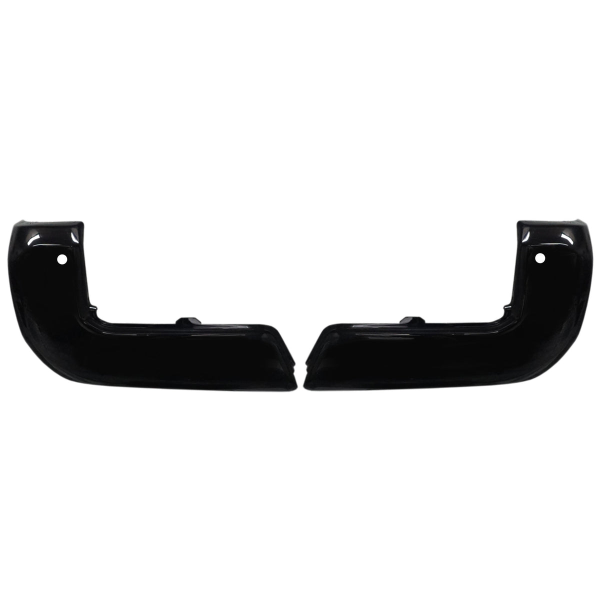 Gloss black rear bumper cover for 2016-2023 Toyota Tacoma, with parking sensor cutouts.