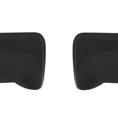 Gloss black rear BumperShellz chrome delete caps for 2009-2014 Ford F150, no parking sensor cutouts