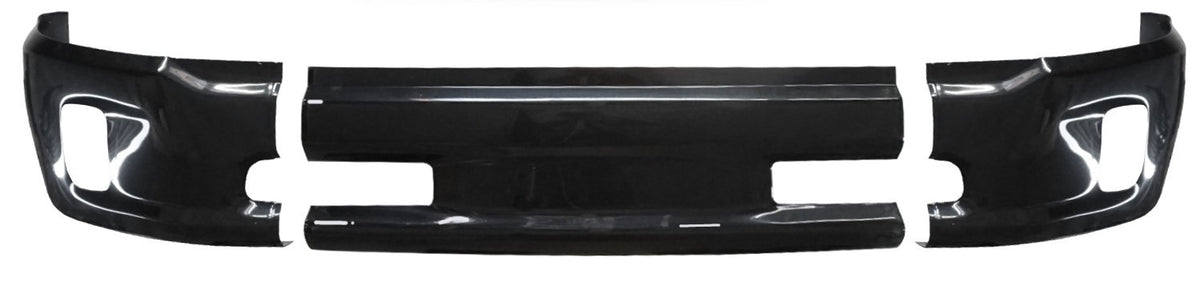 Gloss white front bumper cover for 2013-2018 Ram 1500, with fog lamp cutouts, no sensor holes