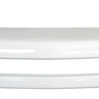 Gloss white front bumper cover for 2007-2013 Chevy Silverado, Chrome Delete BumperShellz with air intake cutouts.