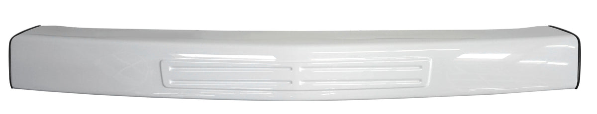 Gloss white front bumper cover for 2007-2013 Chevy Silverado, Chrome Delete BumperShellz, no air intake cutouts