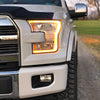 close-up of 2015-2017 F-150 Front BumperShellz installed on a truck - Chrome Delete kit