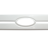 Gloss White Center Bar Grille Overlay for 2018-2020 F150, ready to enhance the vehicle with a chrome delete style