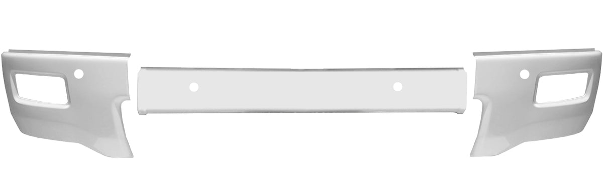 Gloss White 2014-2015 Chevy Silverado 1500 - Front BUMPERSHELLZ™ with fog lamp cut outs and parking sensors - Black-out kit