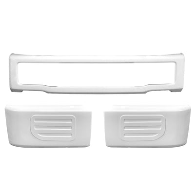 Gloss White 2015-2017 Ford F-150 Front Bumper Covers no fog lamp cutouts, Chrome Delete Kit