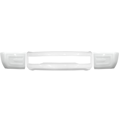 Gloss White Bumper Covers for  2017-2019 Ford F250 or F350 without fog lamp cut outs, chrome delete kit