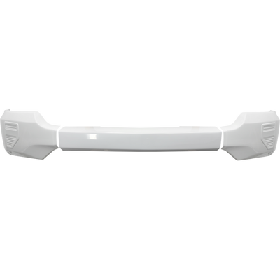 Gloss white front BumperShellz for 2016-2018 Chevy Silverado 1500, no parking sensors, no fog lamps