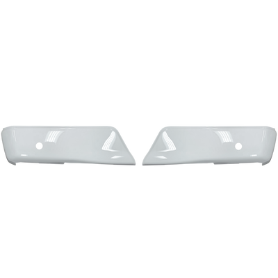 Gloss white Rear BumperShellz for 2015-2020 Ford F-150, with parking sensor hole cutouts