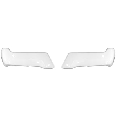 Ford F250/F350 gloss white rear bumper cover by BumperShellz, featuring parking sensor holes, fits 2017-2022 models.
