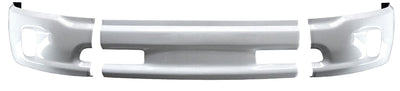 Gloss white front bumper cover for 2013-2018 Ram 1500, with fog lamp cutouts, no sensor holes