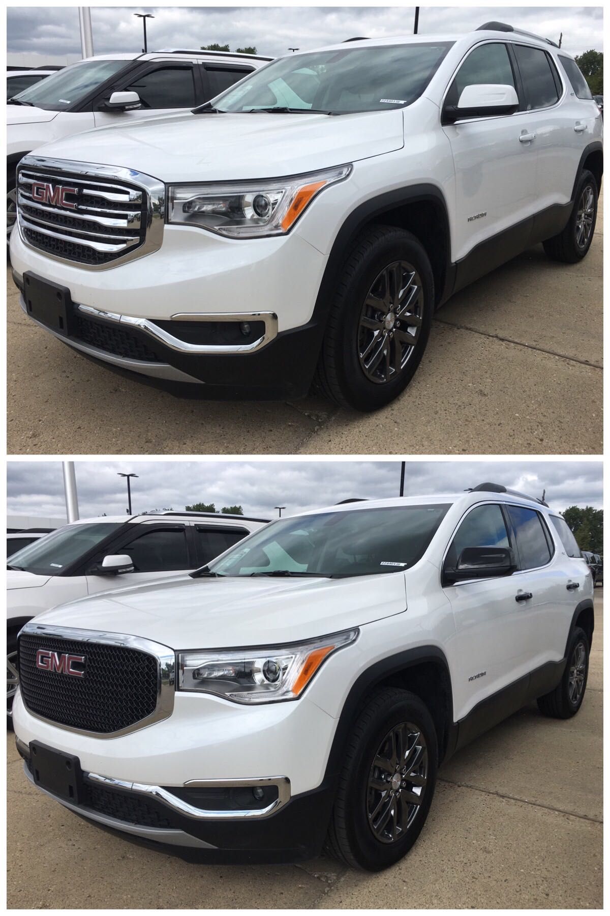 ABS6465BLK 17-19 GMC Acadia SLT 1 PC Gloss Black Tape-on Grille Overlay Chrome Delete Kit