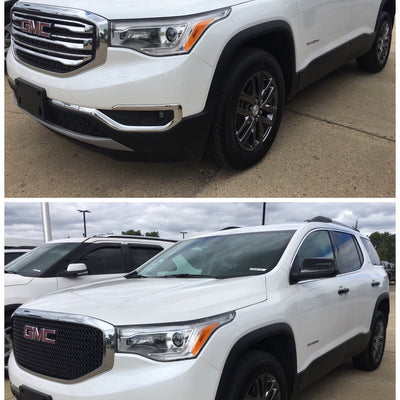 ABS6465BLK 17-19 GMC Acadia SLT 1 PC Gloss Black Tape-on Grille Overlay Chrome Delete Kit