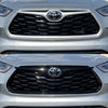 2020-22 Toyota Highlander LE/XLE Does not fit grille with Camera 1 PC Gloss Black Clip-On W/Tape Grille Overlay Chrome Delete Kit