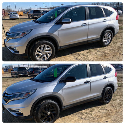 DH6242BLK 14-15 Honda Civic W/ or W/O Smart Key 8 PCS Gloss Black Tape-on Door Handle Cover Chrome Delete Kit