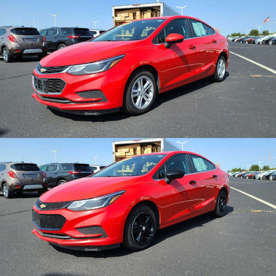 MC6273BLK 16-19 Chevrolet Cruze 2 PCS W/ or W/O Turn Signal Top Gloss Black Tape-on Mirror Cover Chrome Delete Kit