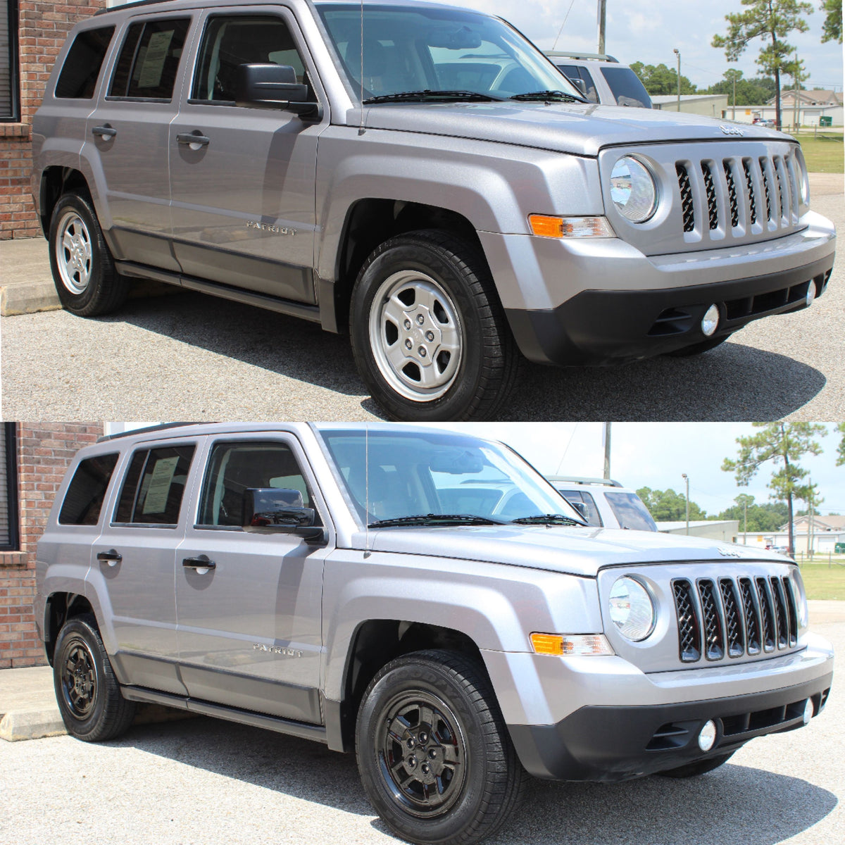 MC6243BLK 09-17 Jeep Patriot 2 PCS Full Gloss Black Tape-on Mirror Cover Chrome Delete Kit