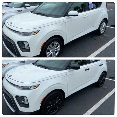 DH6290BLK 20-21 Kia Soul EV No Smart Key 5 PCS Gloss Black Snap-on W/Tape Door Handle Cover