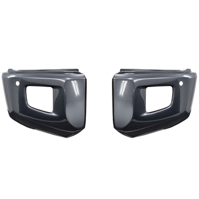 Magnetic Gray Metallic (Color Code: 1G3) BumperShellz Front Bumper Overlays for 2014-2021 Toyota Tundra, Chrome Delete Kit, With Sensor Holes – Ideal for Bumper Black-Out.