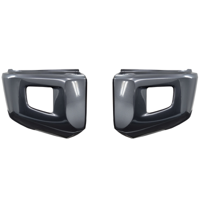 Magnetic Gray Metallic (Color Code: 1G3) BumperShellz Front Bumper Overlays for 2014-2021 Toyota Tundra, Chrome Delete Kit, Without Sensor Holes 