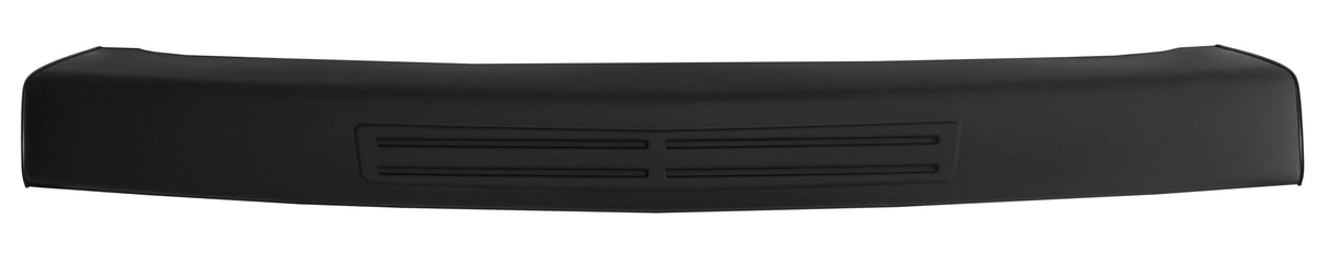 Matte black front bumper cover for 2007-2013 Chevy Silverado, Chrome Delete BumperShellz, no air intake cutouts.