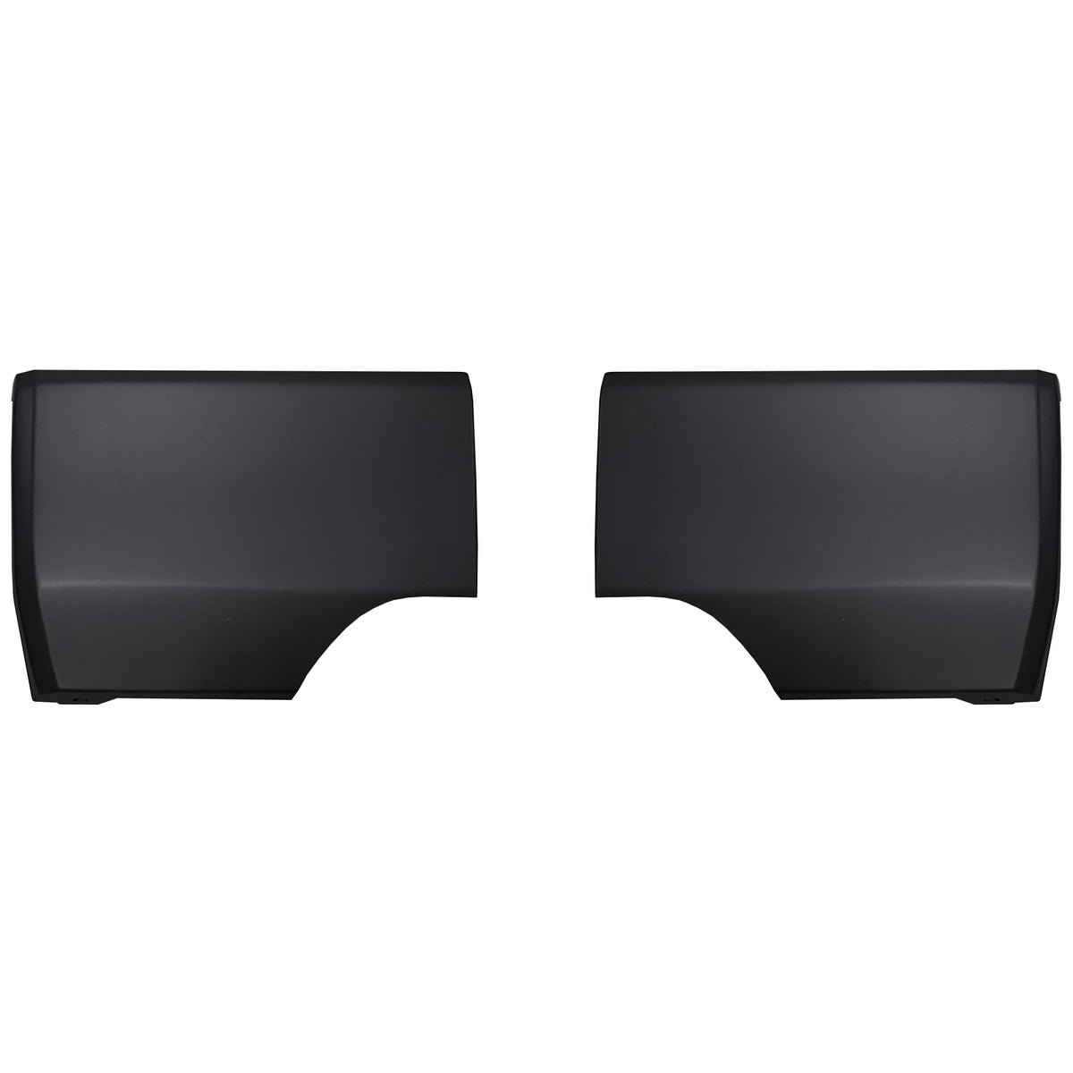 Matte black rear bumper covers by BumperShellz designed for the 2022-2024 Toyota Tundra, chrome delete kit