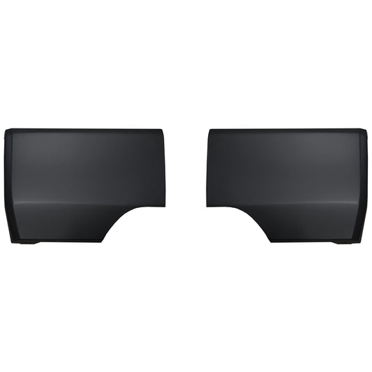 Matte black rear bumper covers by BumperShellz designed for the 2022-2024 Toyota Tundra, chrome delete kit