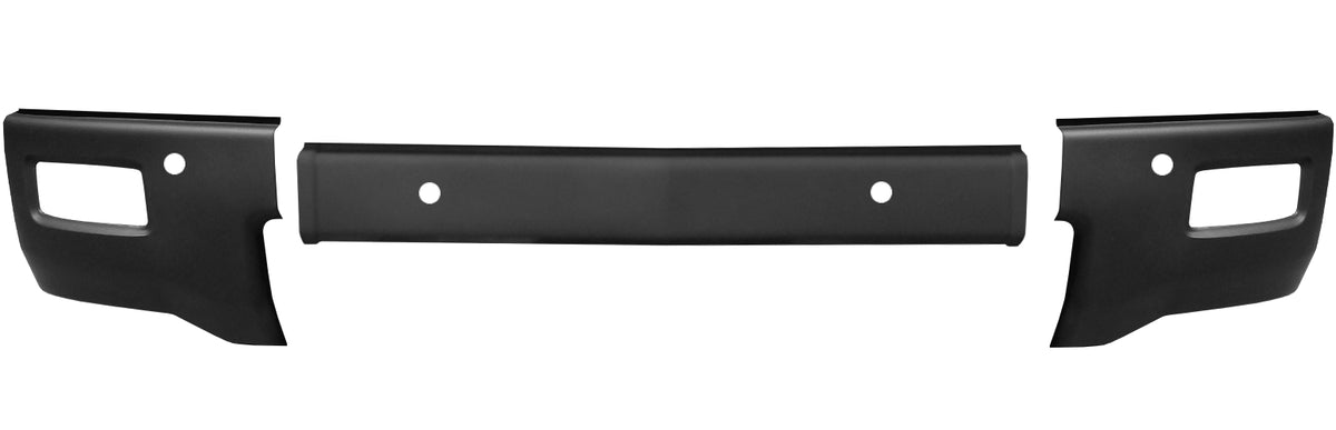 Matte Black front bumper covers with parking sensor cut outs and fog lamps for 2014-2015 Chevy Silverado 1500 - Front BUMPERSHELLZ™ -black out kit