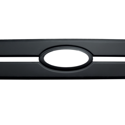 Matte Black Center Bar Grille Overlay for 2018-2020 F150 displayed on a white background, providing a modern, textured chrome delete look
