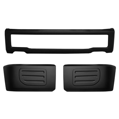 Matte Black 2015-2017 Ford F-150 Front Bumper Covers without fog lamps, Chrome Delete Kit