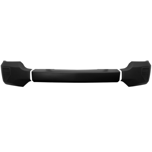 Matte black front BumperShellz for 2016-2018 Chevy Silverado 1500, no parking sensors, no fog lamps