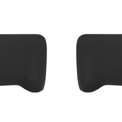 Matte black rear BumperShellz chrome delete caps for 2009-2014 Ford F150, with parking sensor cutouts.