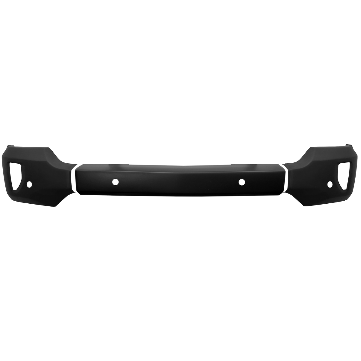Matte black front BumperShellz for 2016-2018 Chevy Silverado 1500, with parking sensors and fog lamps