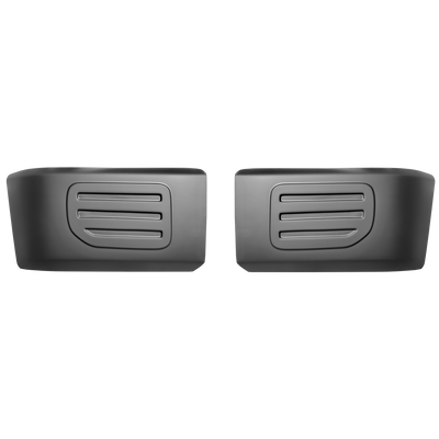 Matte Black Bumper Caps for 2015-2017 F-150 Front BumperShellz side covers with no fog lamp cutouts