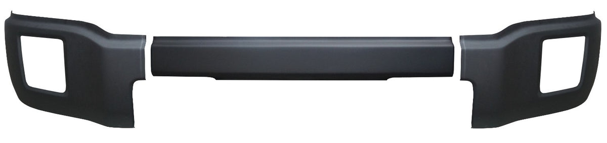Matte black front bumper cover for 2014-2015 GMC Sierra 1500, Chrome Delete BumperShellz, no parking sensor holes.