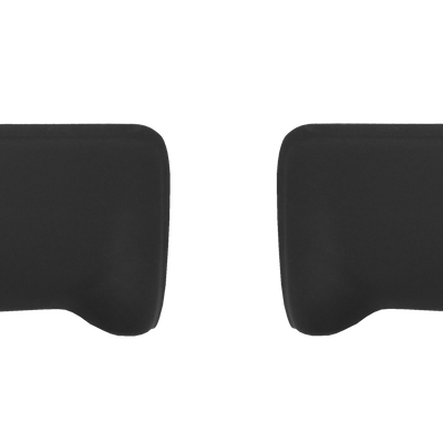 Matte black rear BumperShellz chrome delete caps for 2009-2014 Ford F150, no parking sensor cutouts