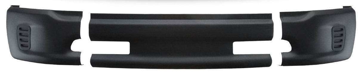 Matte black front bumper cover for 2013-2018 Ram 1500, no fog lamp or parking sensor cutouts.
