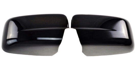 MC6150BLK 09-10 Dodge Ram 1500, 11-18 Ram 1500, 19-22 Ram 1500 Classic 2 PCS No Turn Signal Full Gloss Black Tape-on Mirror Cover Chrome Delete Kit