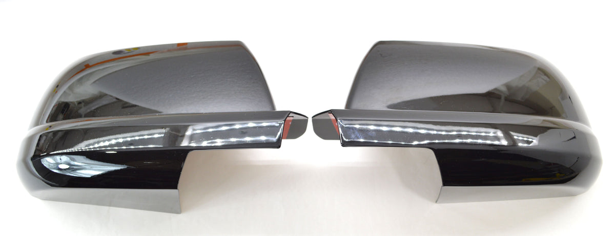 MC6177BLK 07-21 Toyota Sequoia 2 PCS Full Gloss Black Tape-on Mirror Cover Chrome Delete Kit