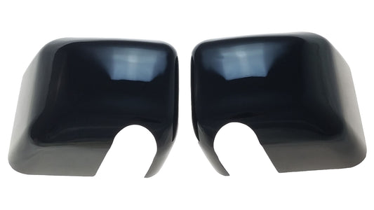 MC6201BLK 07-18 Jeep Wrangler JK 2 PCS Full Gloss Black Tape-on Mirror Cover Chrome Delete Kit