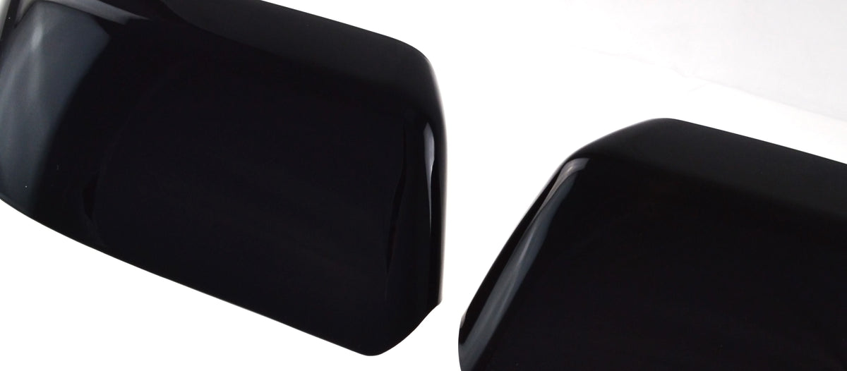 MC6238BLK 15-20 Chevrolet Suburban 2 PCS Top Gloss Black Tape-on Mirror Cover Chrome Delete Kit