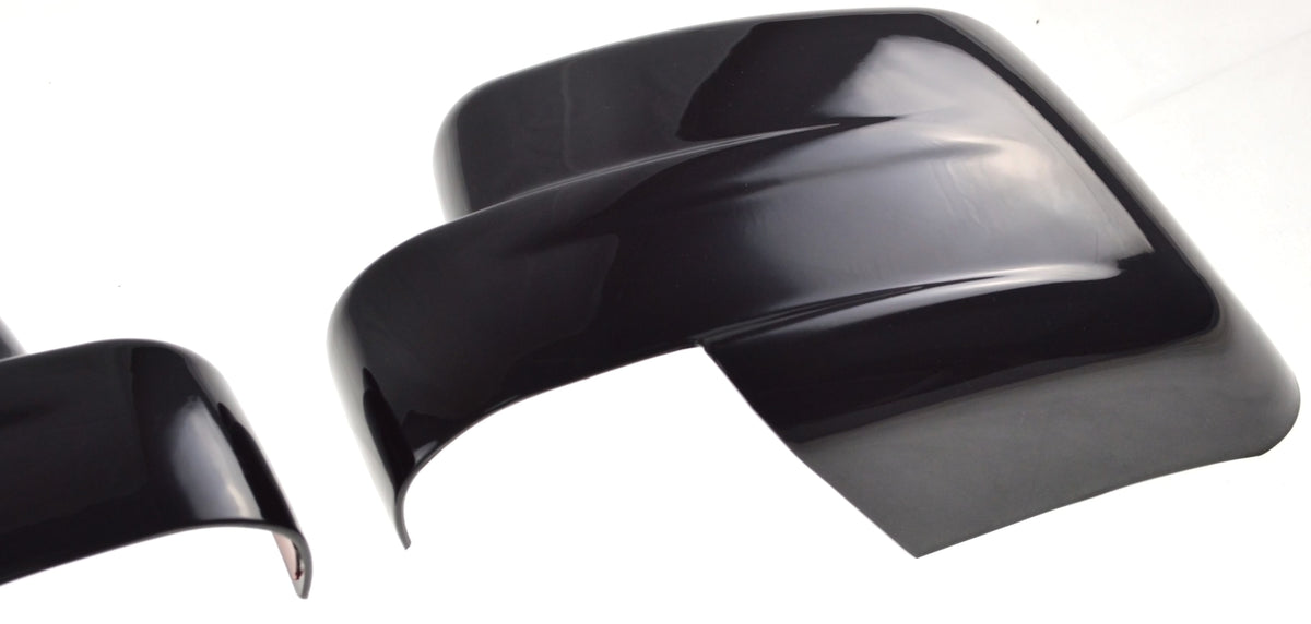 MC6243BLK 09-17 Jeep Patriot 2 PCS Full Gloss Black Tape-on Mirror Cover Chrome Delete Kit