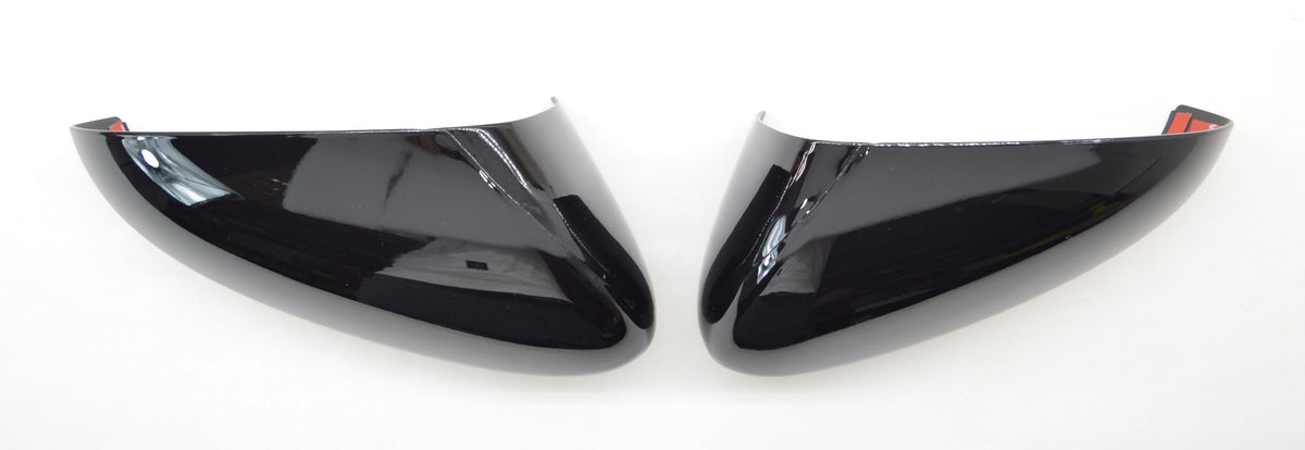 MC6252BLK 13-20 Ford Fusion 2 PCS No Turn Signal Top Gloss Black Tape-on Mirror Cover Chrome Delete Kit