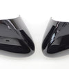 MC6252BLK 13-20 Ford Fusion 2 PCS No Turn Signal Top Gloss Black Tape-on Mirror Cover Chrome Delete Kit