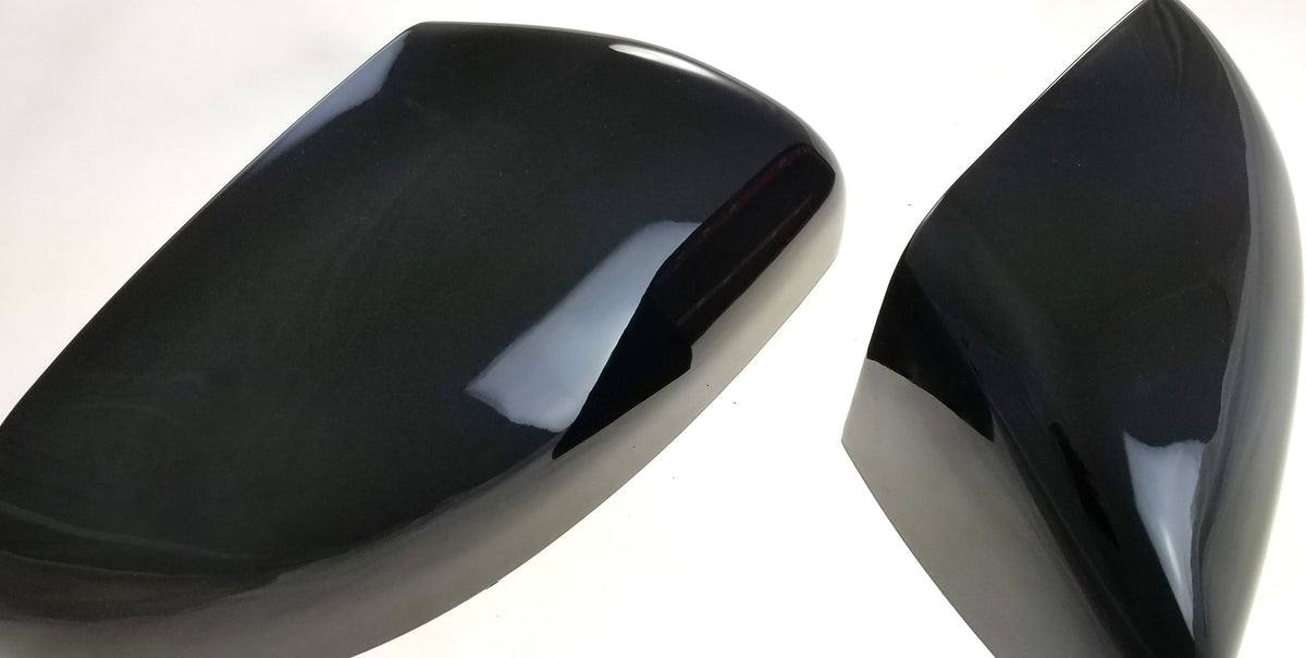 MC6272BLK 15-21 Ford Edge 2 PCS No Turn Signal Top Gloss Black Tape-on Mirror Cover Chrome Delete Kit