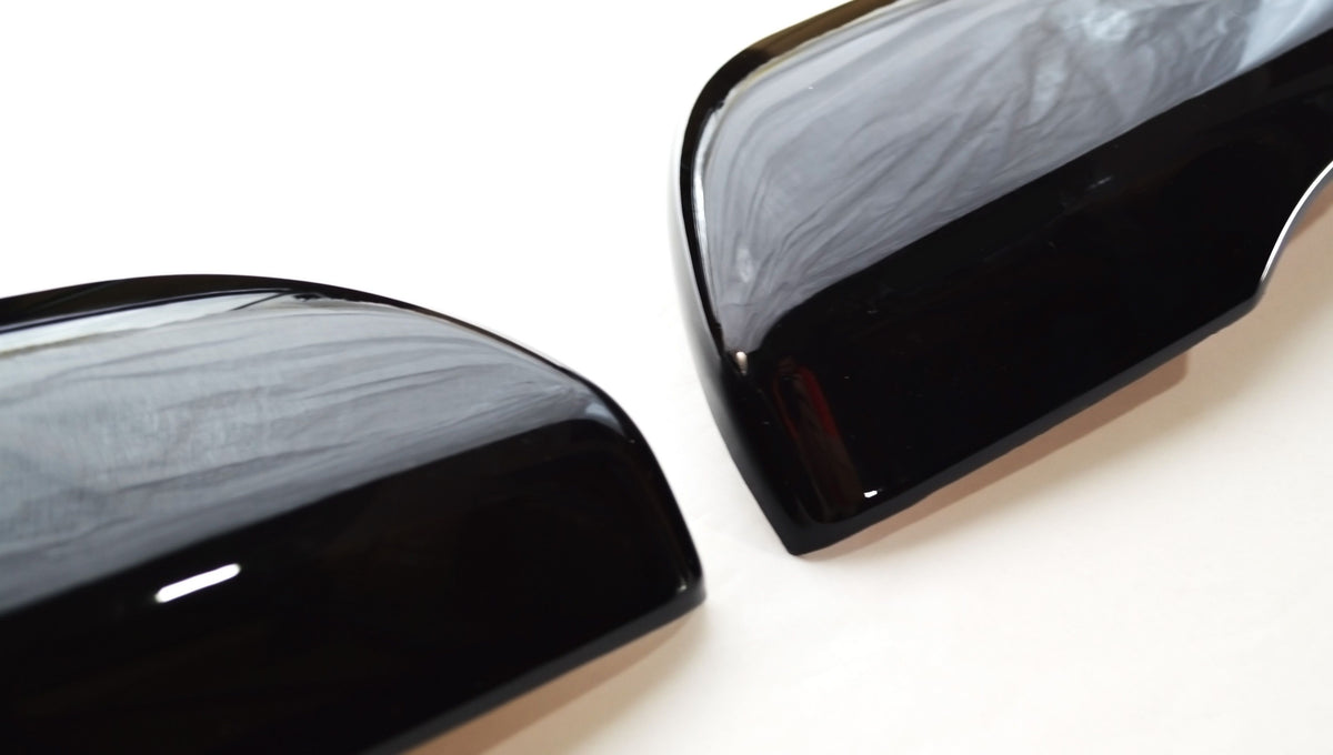 MC6276BLK 15-21 Ford Edge 2 PCS With Turn Signal Top Gloss Black Tape-on Mirror Cover Chrome Delete Kit