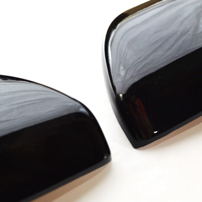 MC6276BLK 15-21 Ford Edge 2 PCS With Turn Signal Top Gloss Black Tape-on Mirror Cover Chrome Delete Kit
