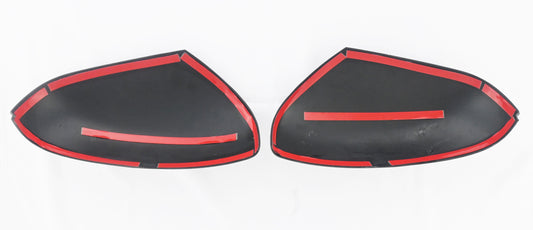 MC6278BLK 16-22 Honda Pilot 2 PCS No Turn Signal Top Gloss Black Tape-on Mirror Cover Chrome Delete Kit