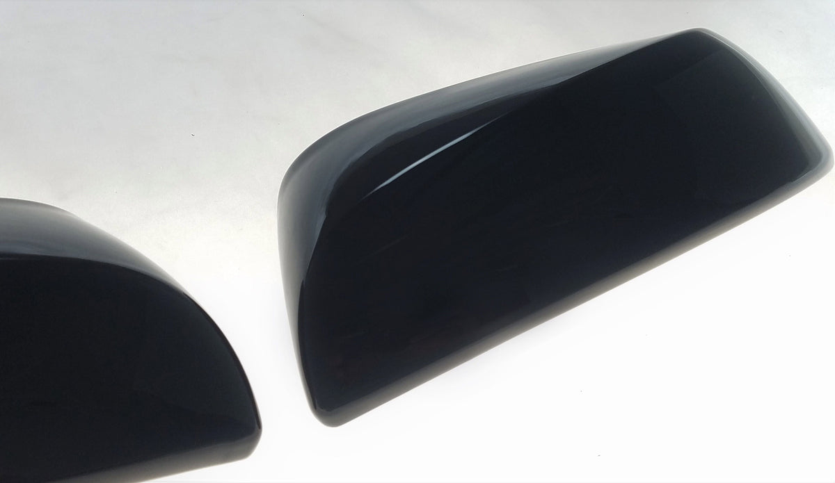 MC6279BLK 19-21 Toyota RAV4 2 PCS No Turn Signal Top Gloss Black Tape-on Mirror Cover Chrome Delete Kit